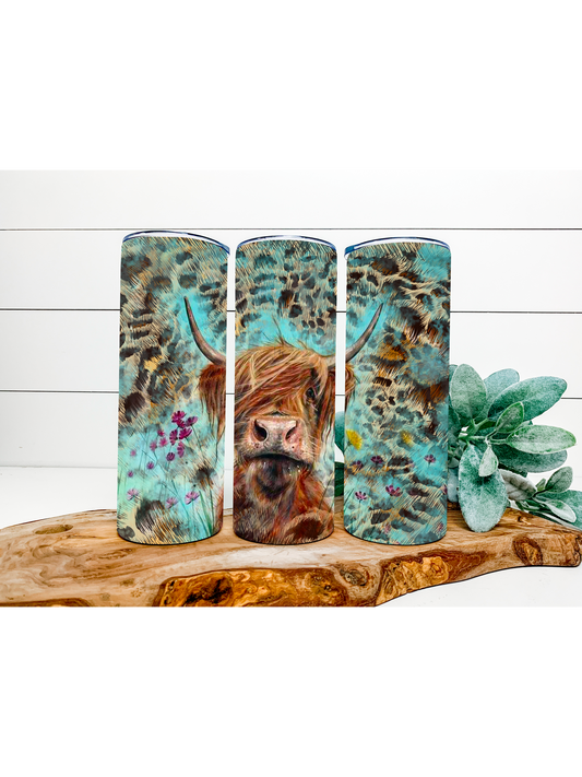 20oz highland cow tumbler/handmade/cute/gift