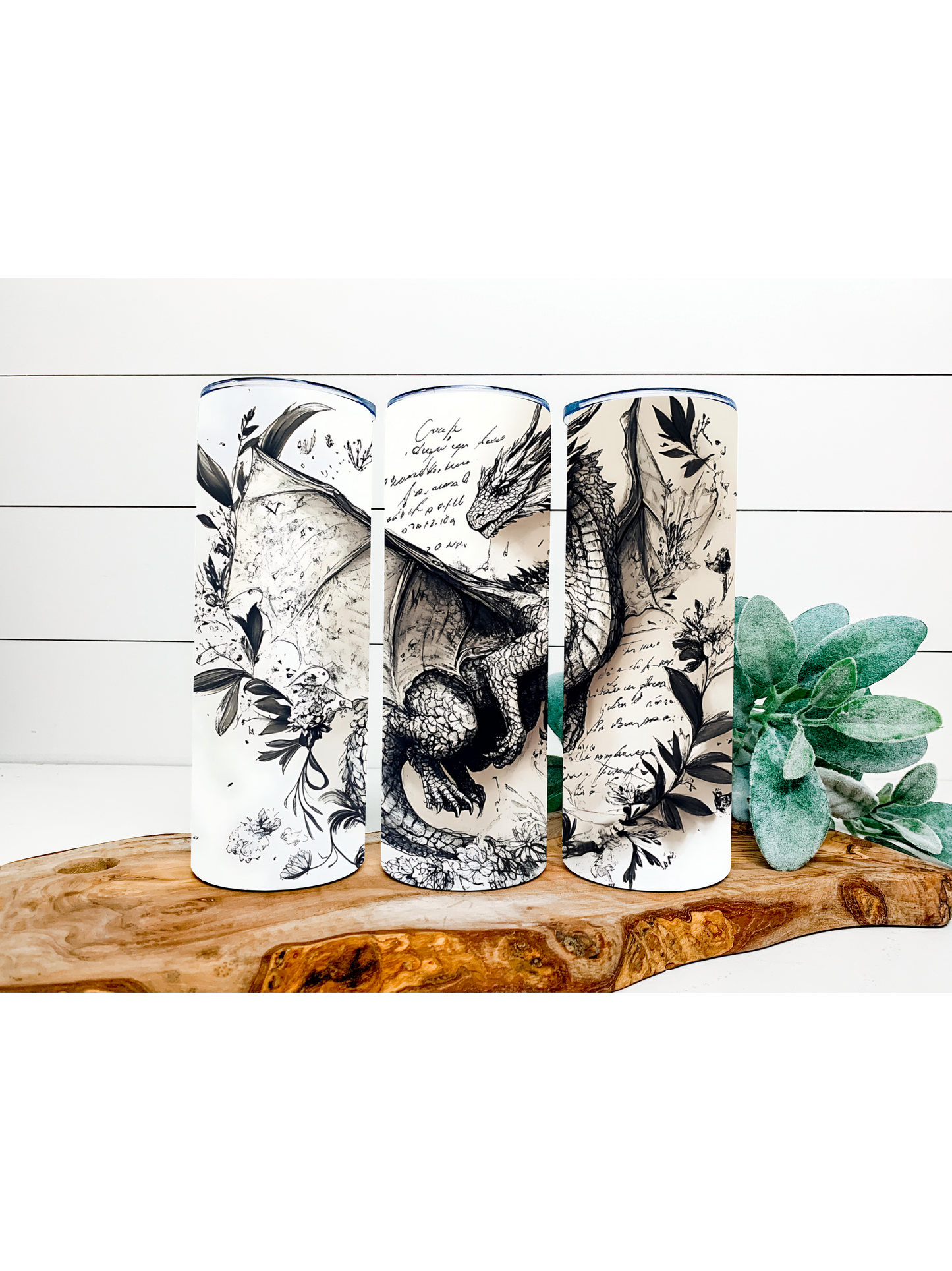 20oz dragon book tumbler/handmade/cute/gift