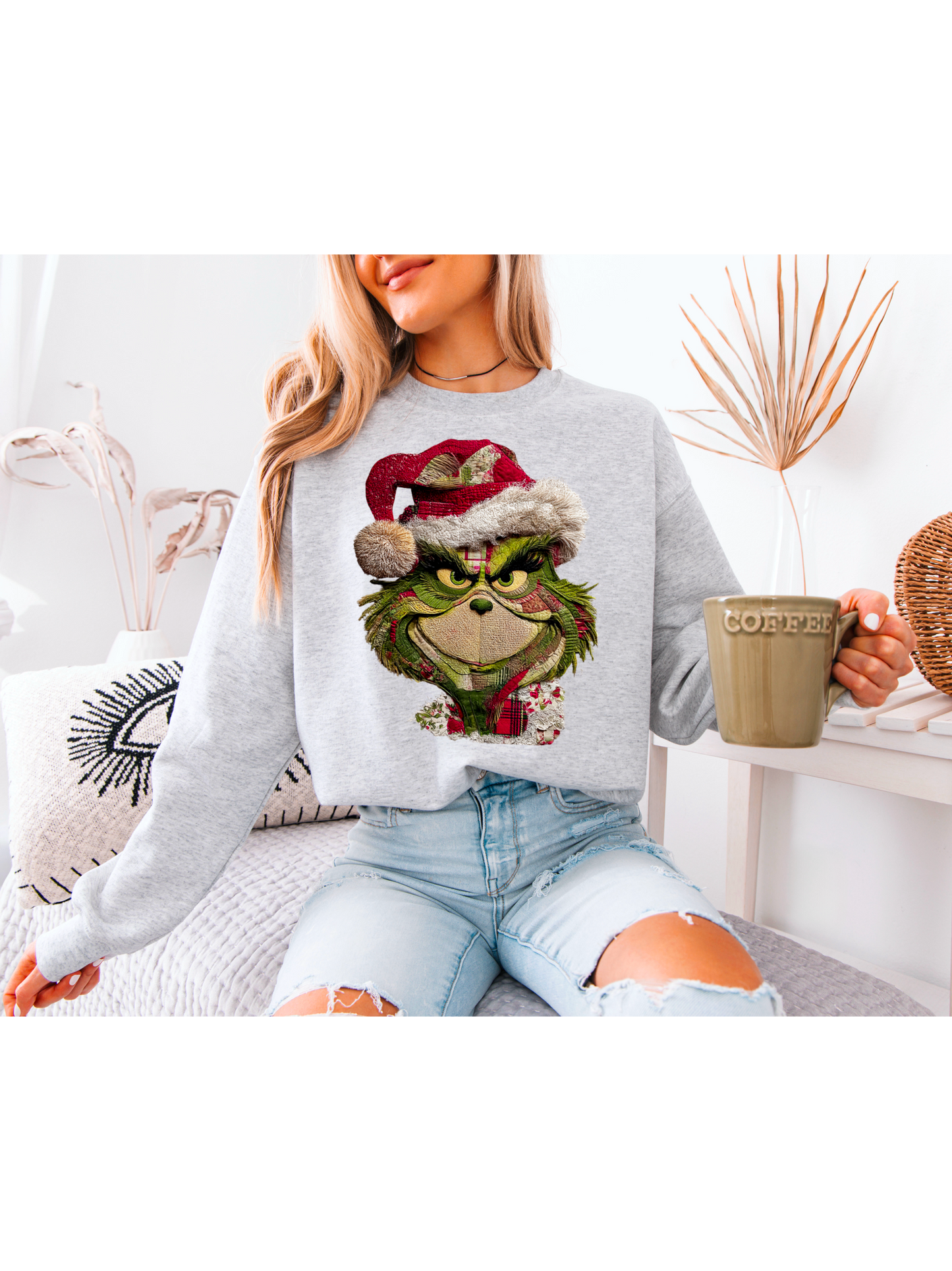 Grinchmas quilt looking  gildan 18000, christmas,grinch