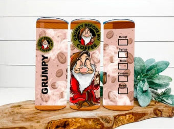 grumpy coffee 20oz tumbler/handmade/cute/gift