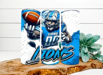 20oz lions/football tumbler/handmade/cute/gift