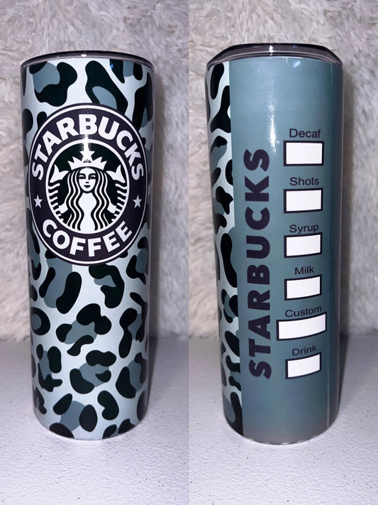 cheetah starbies 20oz tumbler/handmade/cute/gift