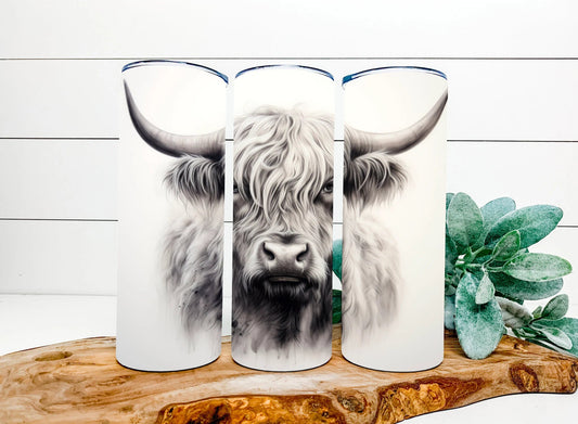 highland cow 20oz tumbler/handmade/cute/gift
