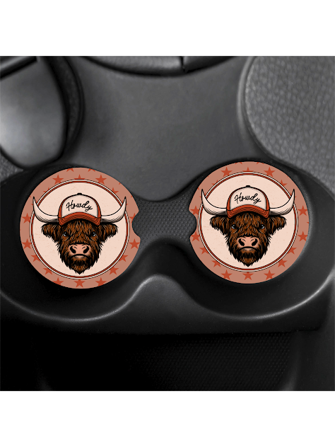 rubber car coasters/ trendy/ absorbent neoprene/cute/fun