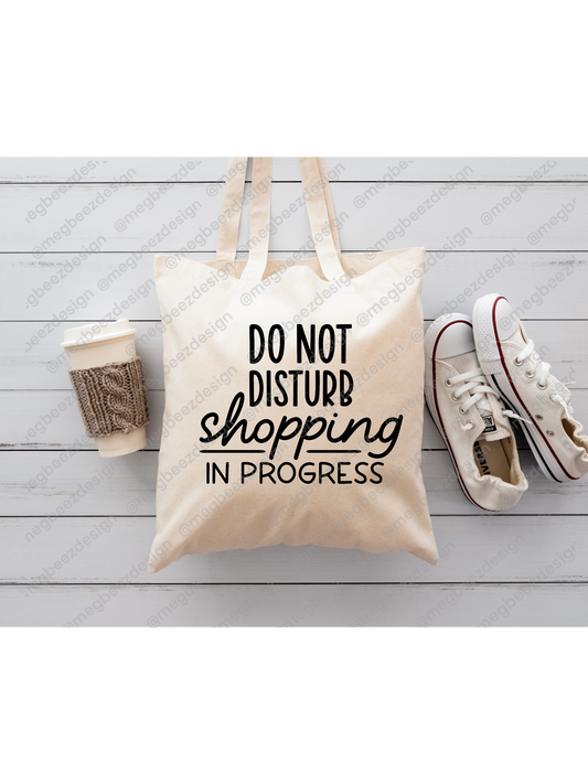 do not disturb Beige sublimation tote bag, handmade everyday shopper/eco friendly